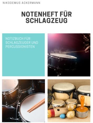 Notenheft für Schlagzeug: Notenheft für Schlagzeuger Din A4: 100 Seiten, 12 Systeme pro Blatt: Das ideale Notenheft für den Schlagzeug Unterricht zum notieren deiner Ideen und Übungen.