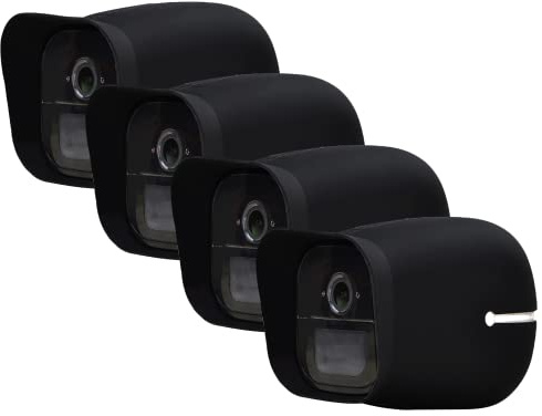 Hisewen 4 Pack Black Silicone Skins Case Cover for Arlo Go Camera, Outdoor Protection, UV-Resistant & Waterproof