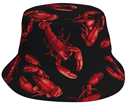 AOOEDM Lobster Unisex Bucket Hat Sommer Reise Strand Sonnenhut Wide Brim Fisherman Cap