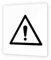 DECOHO - Pictogramme panneau signalétique Attention - Signalisation PMMA Noir - Format 9x9 cm - Usage intérieur et extérieur - Blanc
