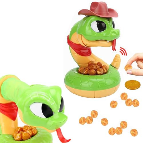 Rattlesnake Game Toy Rattlesnake Toy for Family GameTricky Scary Snake GameBiting Hand Rattlesnakes Hungry Rattlesnakes Gold Digger Game,Induction Trigger Pranks Toys Christmas Gag Gift for Kids