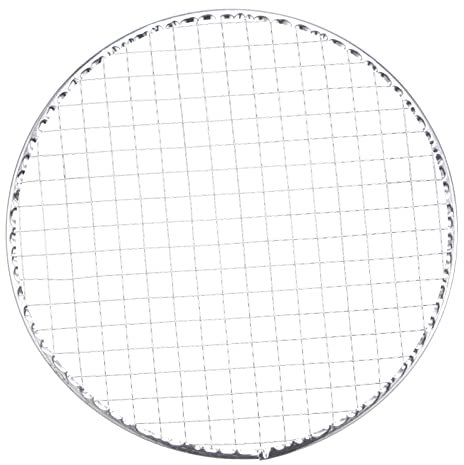 sourcing map 5pcs Round BBQ Grill Net 9.5 Dia Galvanized Iron Barbecue Mesh Mat for Baking Smoking Charcoal Grilling Roasting