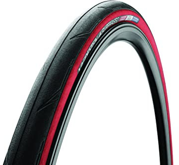 Vredestein Superpasso Fahrradreifen, 700x25C, 150 TPI, 255g, 6-9 Bar, Schwarz/Rot