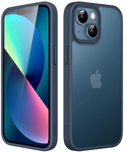 JETech Matt Hülle für iPhone 13 Mini 5,4 Zoll, Stoßfest Militärstandard FallSchutz Handyhülle, Mattierte Durchscheinende Rückseite Schutzhülle, Anti-Fingerabdruck (Sturmblau)