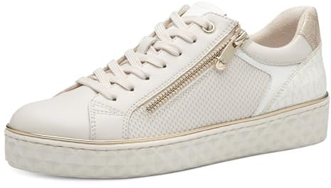 MARCO TOZZI Damen Sneaker flach Vegan Freizeit, Beige (Cream Comb), 39 EU