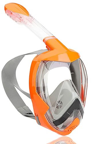 Flyboo Tauchmaske Schnorchelmaske Vollmaske,180-Grad-Sicht Tauchmasken mit Panorama-Vollgesichtsdesign,Sportkameras Kompatible Taucherbrille für Erwachsene Jugendliche