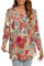 Enmain Tunic Tops for Women UK Long Sleeve Plus Size Tunic Tops Causal Ladies Blouse Loose Buttons Up Floral Printed Ladies Blouse,L1-Red/Grey,2XL