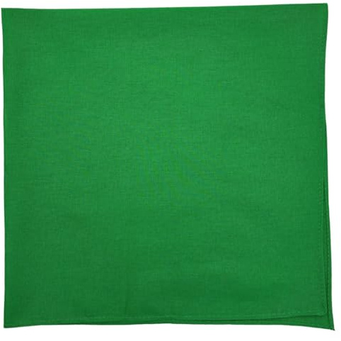 MDSTYLE 100% Cotton Solid Color Bandana for Men & Women 56cm x 56cm Handkerchief Headband Scarf (Green 1pc)
