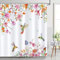 Bonhause Tenda Doccia Colibrì Fiore Colorato Primavera Pianta Fiori Acquerello Tende per Doccia in Poliestere Impermeabile Antimuffa Lavabile Tende Bagno 180 x 180 cm con 12 Ganci