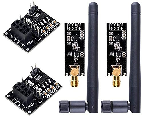 Spactz 2 StüCk NRF24L01+PA+LNA RF Transceiver Modul mit SMA Antenne 2,4 GHz 1100M + NRF24L01 Kabellos Modul für