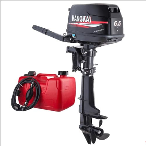HOARLICN Außenborder Bootsmotor, 6 PS 2-Takt Außenbordmotor, Fischerboot Motor, Wasserkühl Aussenborder Max 5500r/Min für Schlauchboote