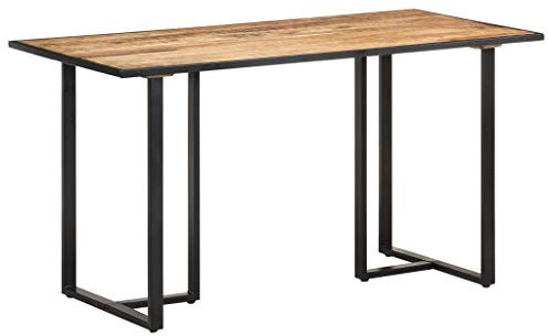 LAPOOH Esstisch 140 cm Raues Mangoholz, Esszimmertisch, Baumkantentisch, Dining Tables, Esszimmermöbel, Küchentisch - 320691