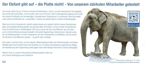 Polycarbonat Wellplatten Lichtplatten Profil 76/18 Trapez - Spundwand - 1,5 mm - glatt - glasklar - uneingeschränkt hagelfest - Lichtdurchlässigkeit > 90% - 18,90 Euro/m² (3000)