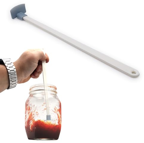 Silicone Jar Bottom Cleaner, Long Handle 22.5 cm, Ideal for Jams, Honey, Sauces, Dishwasher Safe, Ultimate Spatula for Kitchen Versatile