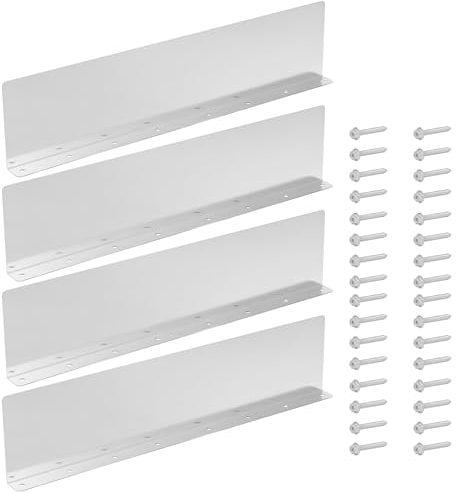 QWORK 4 Pcs Gutter Valley Splash Guard for House Shingle Roofs Corner, Quality Aluminum Material, Prevents Foundation Damage