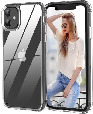 Nupcknn Funda para iPhone 11,Transparente Antigolpes Carcasas,Antiarañazos Fundas,[Protección Militar] [PC Back+TPU Bumper] [Almohadilla de Aire integrada][Protección de Cámara]