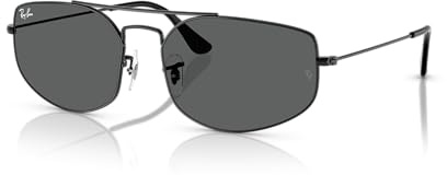 Ray-Ban Rb3845 Explorer V Rechteckige Sonnenbrille, Schwarz/Dunkelgrau, 57 mm