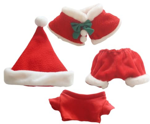UPKOCH Bezauberndes Weihnachtsmannmütze-Shorts-Set Für Babypuppen 20 cm Baumwollmaterial Als Weihnachts- Geburtstags- Und Partygeschenk