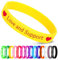 Jodimitty 20 Stück Personalisiertes Armband Silikon Armbänder Damen Herren, Custom Text & ICON, Bulk Armband für Event Festival Hochzeit Party Bewusstsein Motivation, 202x12mm (Gelb)