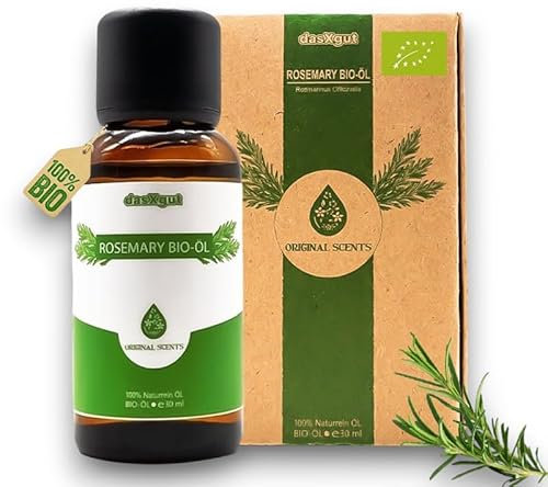 DasXgut - Rosmarinöl Haare 30 ml – BIO Zertifiziert [HOCHDOSIERT] – Stimuliert Haarwachstum – Haaröl bei Haarausfall – ätherische Öle – 100% reines aus Griechenland E5004112-RO-ECO-026