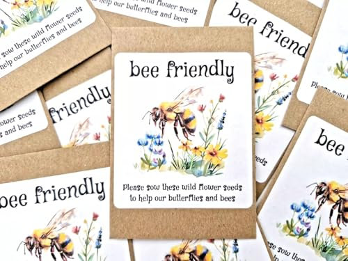 Wildflower Throw & Grow Seeds Mix Bee Friendly Party Bags Celebration Favours 2.5g per Pack (12)