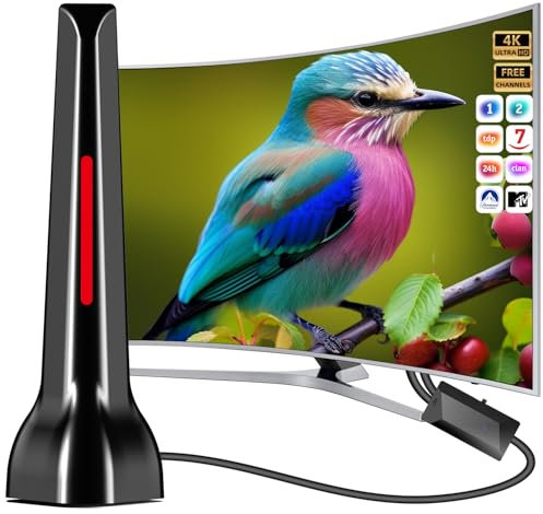 Antena de TV Interior, Antena de TV para Canales Locales, Antena HDTV de Larga Distancia, admite el Canal 4K 1080p