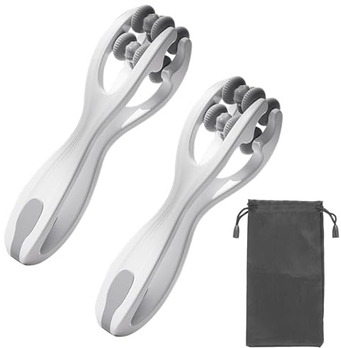 2 Stk Hand und Fingermassagegerät - Finger massage mit 2 Massageoptionen, Doppelseitiger Massageroller, Finger Massage Roller, mit Griff Körper für Arthritis, Blutkreislauf, Stressabbau, Steifheit