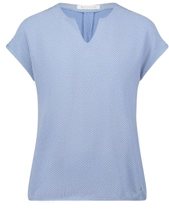 Betty & Co Damen Casual-Shirt mit Struktur XL, Blau/Weiß