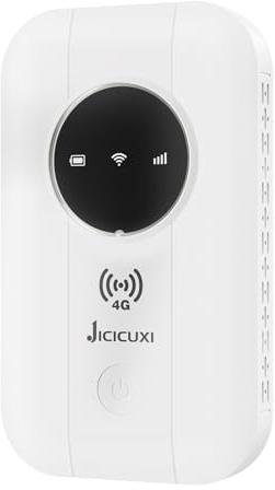 4G Mobiler WLAN Router, LTE Router mit 150 Mbit/s Tragbares WLAN für Unterwegs Ohne Vertrag, Mobiler Router 2100mAh Akku, Typ-C, Mobiler Hotspot für Reisen, Camping, Hotels-perlweiß
