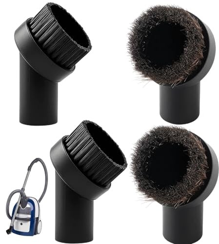 DtgEcd Universal Premium Brushes for Henry Hoover, Henry Brush Head, 32mm Pack of 4 Round Dusting Brush for Henry Hetty Hoover Attachments, Horse Hair Vacuum Cleaner Attachment Replacement