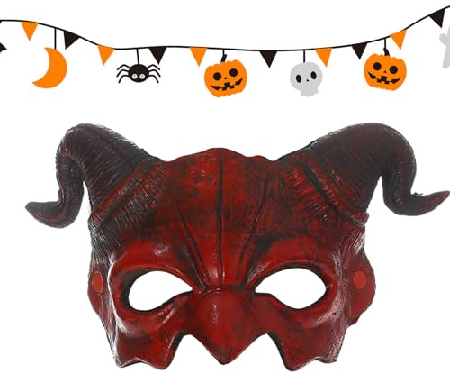 Funda para la cara de Halloween – Media máscara de disfraz de terror espeluznante, cómodo casco ajustable, accesorio de cosplay duradero | Ideal para adultos, hombres y mujeres, celebraciones, fiestas