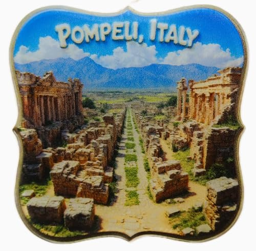 Souvenir Magnet Pompeji Italien 7,5 x 7,5 cm Kühlschrankmagnet Acryl Deko MU K849
