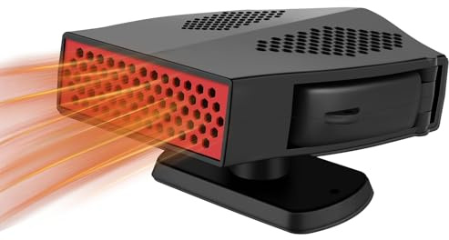 JOPWUE Chauffage de voiture portable 2025 - Dégivreur rapide - 12 V 140 W - Chauffage rapide en 60 secondes avec chauffage, refroidissement et purification de l'air - Ventilateur de voiture