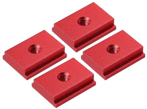 M METERXITY Aluminium T-Schiene (10 Stück 1,2 Zoll M6 Rot) T-Slider Für T-Nutzen Gehrungs-Schlitten Doppelt Geschnitten & Vorgebohrte Montagelöcher Geeignet Für Holzbearbeitung