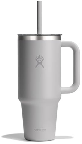 Hydro Flask 40 Oz Clear Lid Travel Tumbler with Straw and Handle - Insulated Stainless Steel in 40 Oz Birch