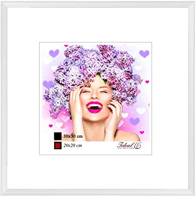 Photo Style Bilderrahmen 20x20 30x30 40x40 50x50 quadratisch Foto Rahmen: Farbe: Weiß | Format: 40x40