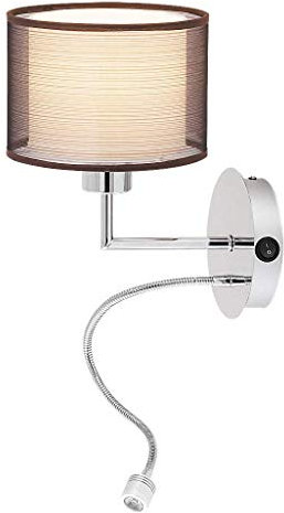 Wandleuchte, Anastasia, chrom/ braun, E27 MAX 60WLED 1W, E27, (95892629)