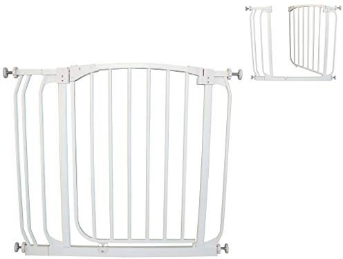 Türgitter Türschutzgitter Treppengitter Treppenschutzgitter 72,5-137,5cm Weiss von BabyLuca zum Klemmen ohne Bohren Autoclose Einhandbedienung (81,5-92,5cm)