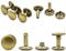 My Belt - 100 pieces hollow rivets for leather, leather rivets, 10 mm, antique brass, double cap rivets, belt rivets cap, bronze