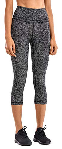 CRZ YOGA Damen 3/4 Yoga Leggings Capri High Waist Sporthose Blickdicht Sport Leggins - Naked Feeling - 48/53cm Mehrfarbig #2 36
