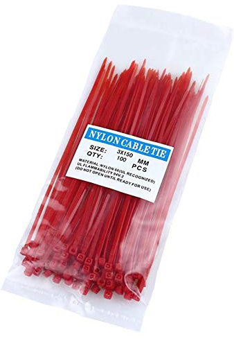GREENLANS 100 Pezzi di Fascette per Cavi - Fascette di Serraggio Premium Autobloccanti da 150 Mm - Filo di Plastica di Nylon Resistente in Plastica Resistente al Calore UV di Alta qualità Rosso