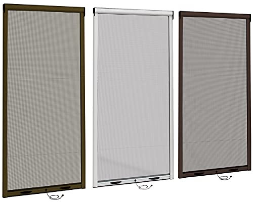 Zanzariere Per Finestre Kit Fai Da Te Zanzariera Avvolgibile Riducibile In Alluminio Varie Misure (140x170, Marrone)
