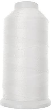 JZK 1500 yard T70 69# Bianco Filo da Cucire in Nylon Rilegato Resistente per Tappezzeria Pelle Jeans Tela Moquette Tenda Perline per Macchina Industriale, Overlock, Cucito a Mano