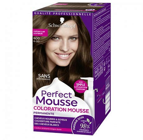 Perfect Mousse Haarfarbe, Hellbraun, Nr. 600, 3 Stück