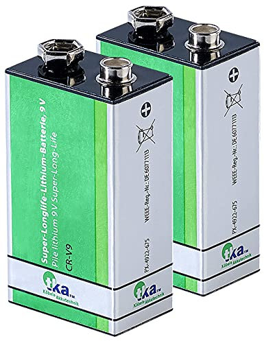 tka Köbele Akkutechnik 9 Volt Block: 2er-Set Super-Longlife 9V-Block Lithium-Batterien (Batterie 9Volt, 9 Volt Batterien Rauchmelder, Rauchwarnmelder)