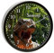 CreaDesign, Wanduhr Kinder personalisiert mit Name, Motiv T-Rex, Rahmen Wanduhr schwarz, Ø 19,5 cm