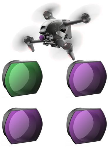 LENSKINS ND-Filter für DJI FPV-Drohne, 4er-Pack ND8, ND16, ND32, CPL Filter-Set, kompatibel mit DJI FPV-Zubehör, Neutraldichte- und Zirkular-Polarisator-Objektivfilter-Set, Objektivschutz