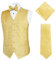 Alizeal Herren Klassische 4pc Paisley Jacquard Weste Anzug Weste Set, Golden-M