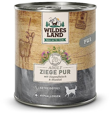 Wildes Land Nassfutter für Hunde, Ziegengeschmack, 6 x 800 g
