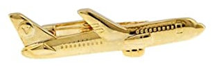Stfery Krawattennadel Flugzeug, Tie Clip Plane Vergoldet Krawattenklammer 4.4CM Schmuck Geschenke Personalisiert